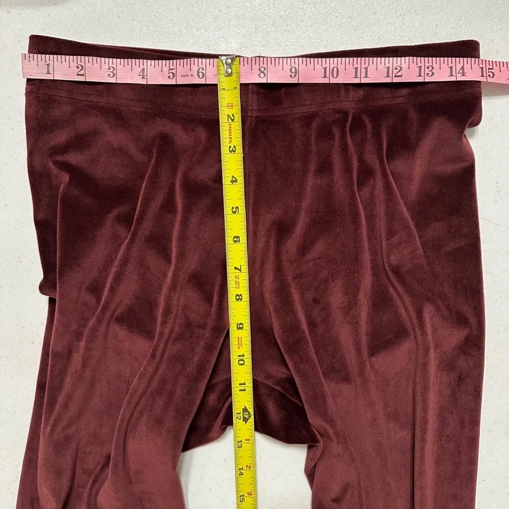 Old‎ Navy Velvet Leggings Stretch Velour Pull On Burgundy Maroon Lounge L Fits M